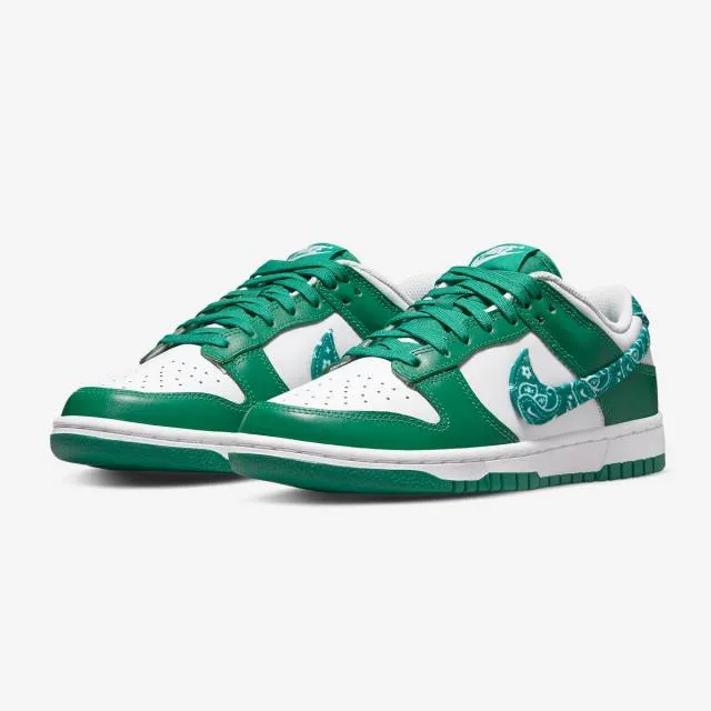 Nike women's dunk low essential (green paisley/ white/ malachite)