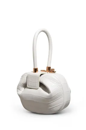 Nina Bag in Ivory Crocodile Leather