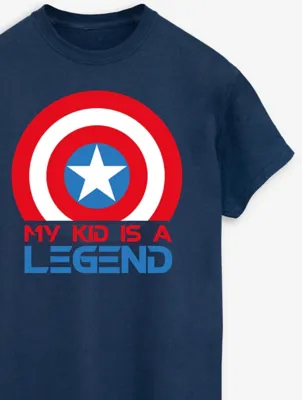 NW2 Marvel Captain America Living Legend Men Navy T-Shirt | Men | George at ASDA