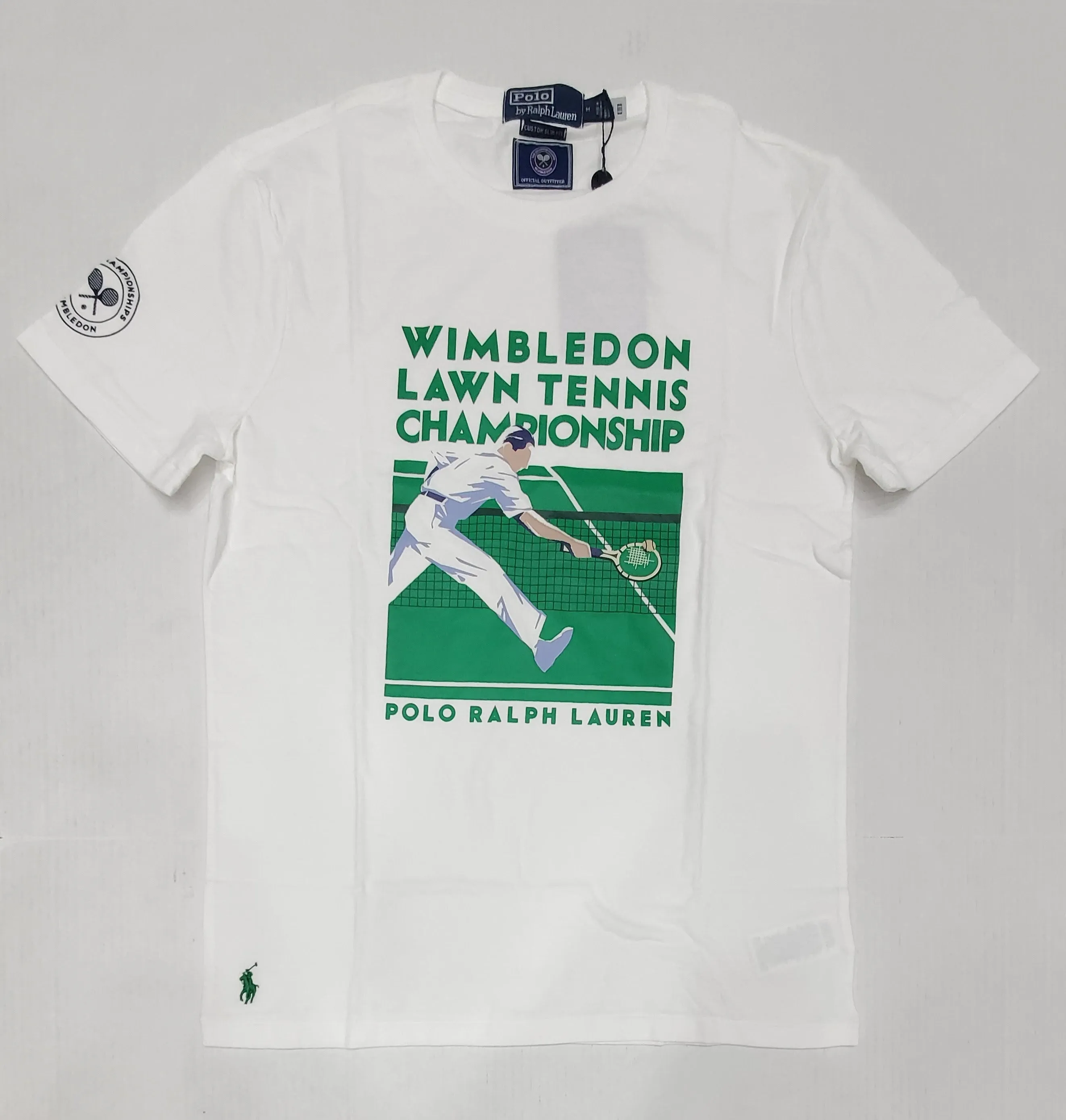 Nwt Polo Ralph Lauren White Polo Tennis 2023 Custom Slim Fit Tee