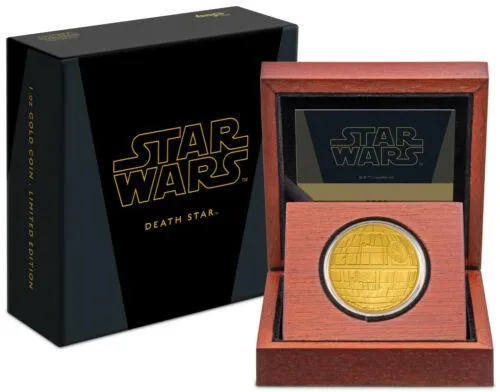 Officially Licensed 2020 $250 Star Wars Death Star 1 oz .9999 Gold Coin in OGP w/ COA