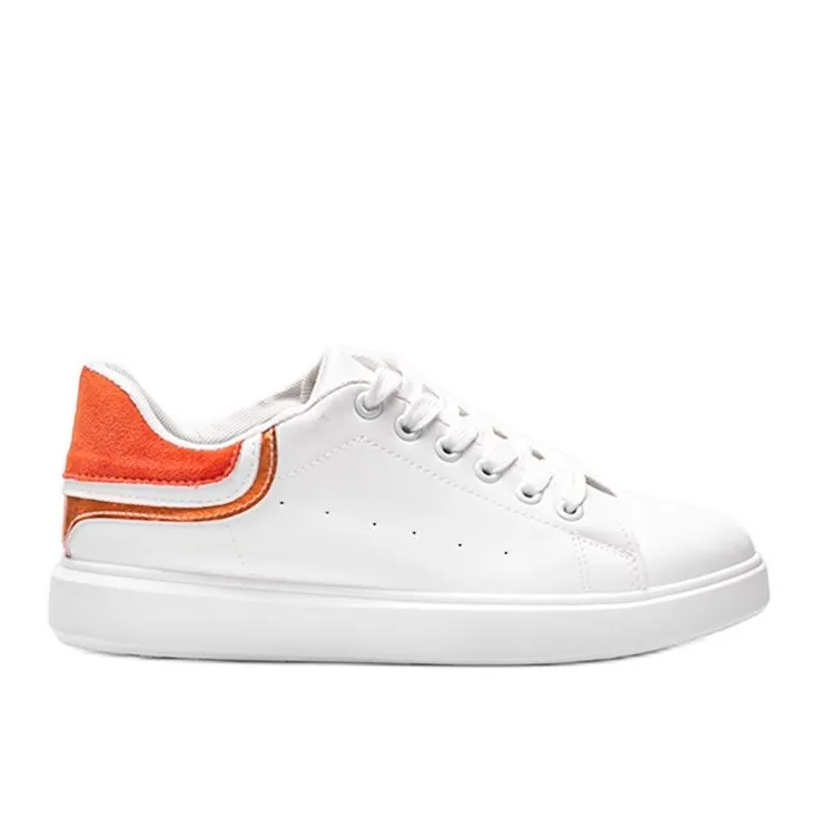 Orange Makaila women's white sneakers