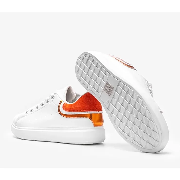 Orange Makaila women's white sneakers