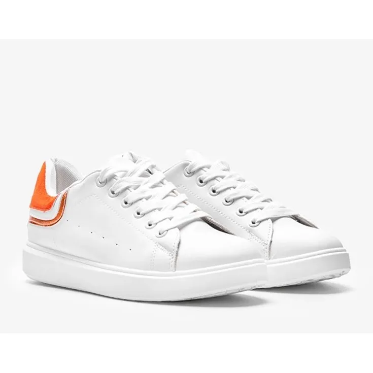 Orange Makaila women's white sneakers