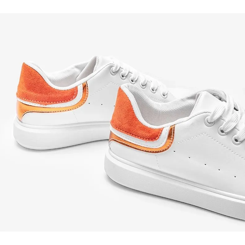 Orange Makaila women's white sneakers