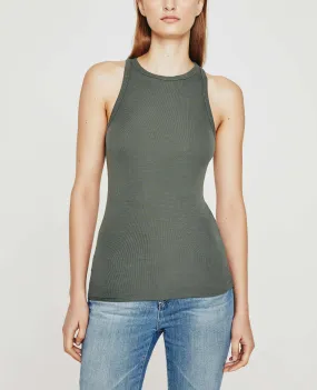     Orso Tank   Slim Fit High Neck Rib Tank  