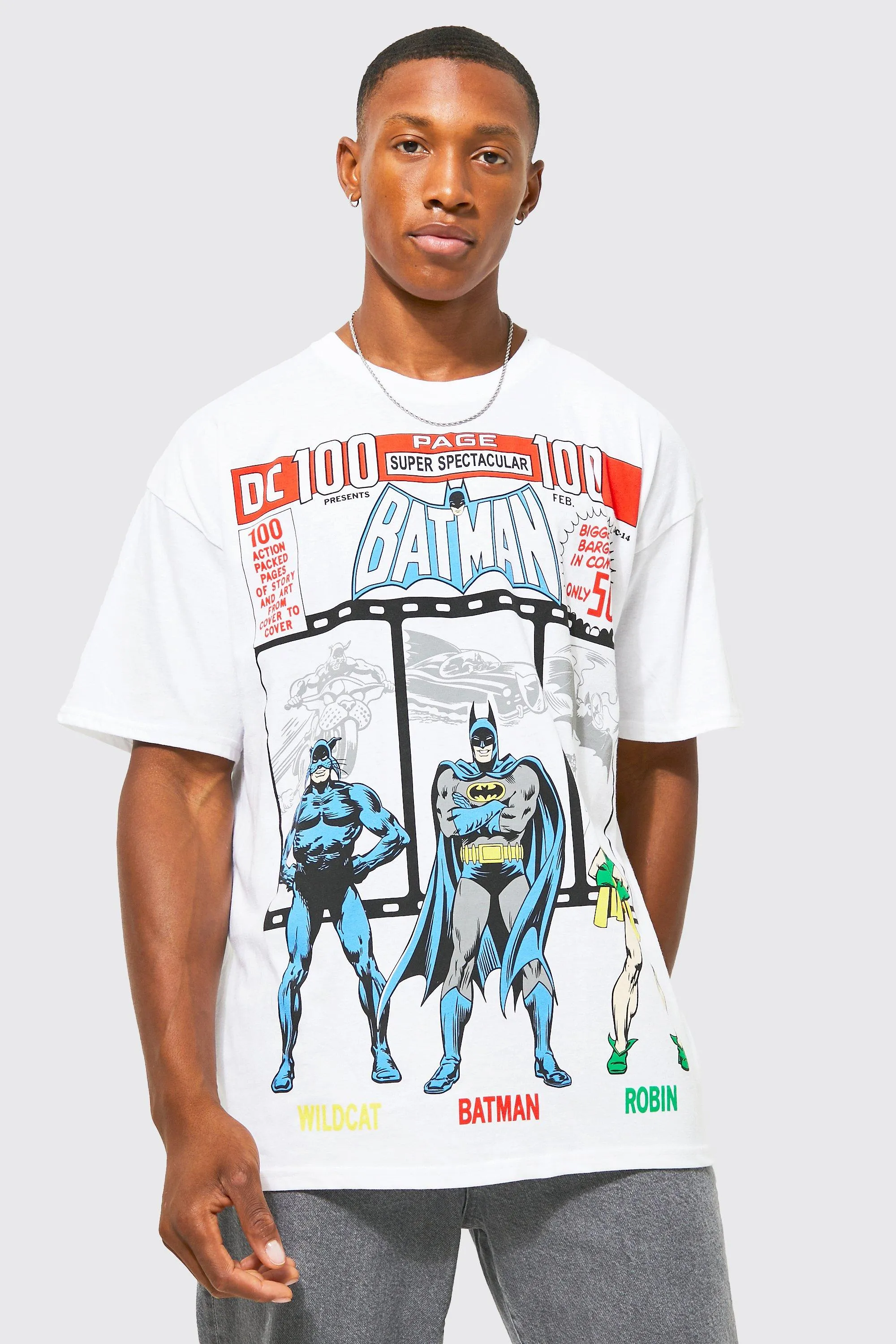 Oversized Batman Robin License T-shirt | boohooMAN UK