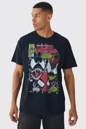 Oversized Spiderman Venom Marvel License Graphic T-Shirt