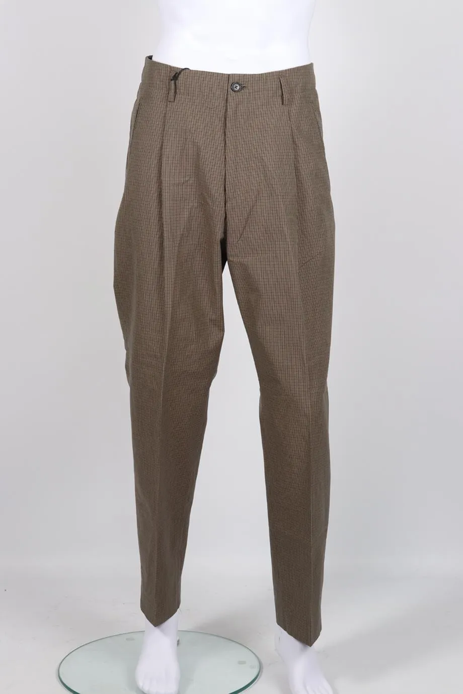 PAUL SMITH MEN'S CHECKED COTTON STRAIGHT LEG PANTS UK/US W32