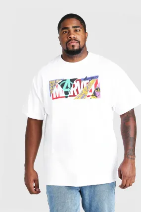 Plus Size Marvel Torn Logo License T-Shirt | boohooMAN UK