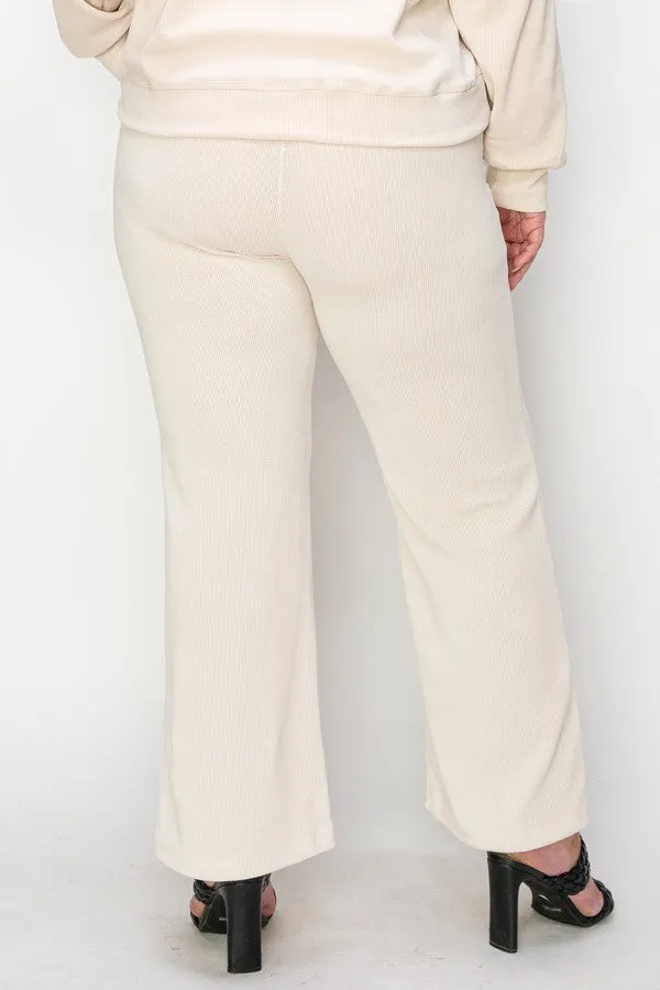 Plus Size Women’s Wide-Leg Corduroy Pants