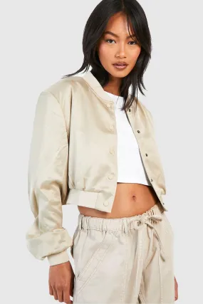 Premium Satin Shoulder Pad Bomber Jacket