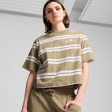 PUMA SQUAD Women's Striped Tee | Oak Branch | PUMA SHOP ALL PUMA | PUMA 