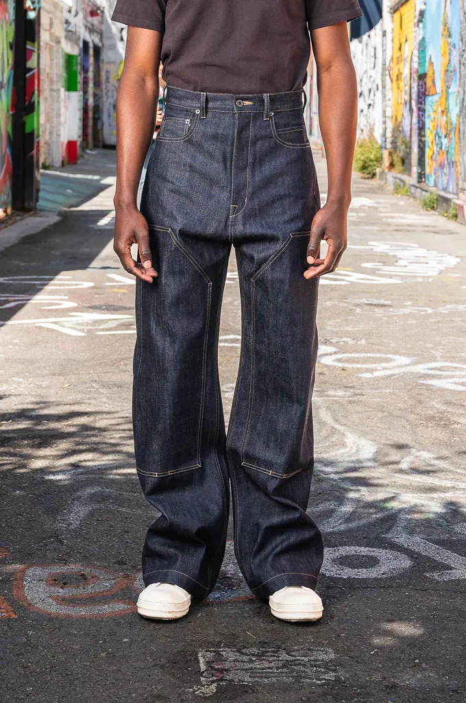 Rick Owens DRKSHDW Geth Jeans - Made In Japan 14oz Indigo DOUBLE-KNEE