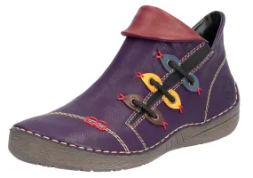 Rieker Aubergine Side Zip Boot