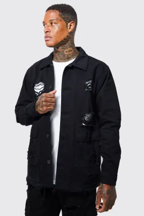 Rip And Repair Twill Coach Jacket