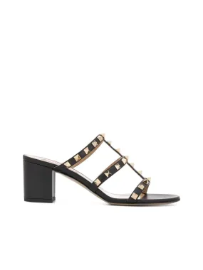 Rockstud Embellished Midblock Heel Sandals