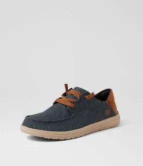 SKECHERS Melson Navy Canvas Sneakers