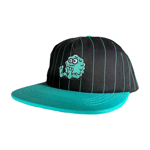 Snot Wheel Co. Skateboard Hat Pinstripe Snapback Black