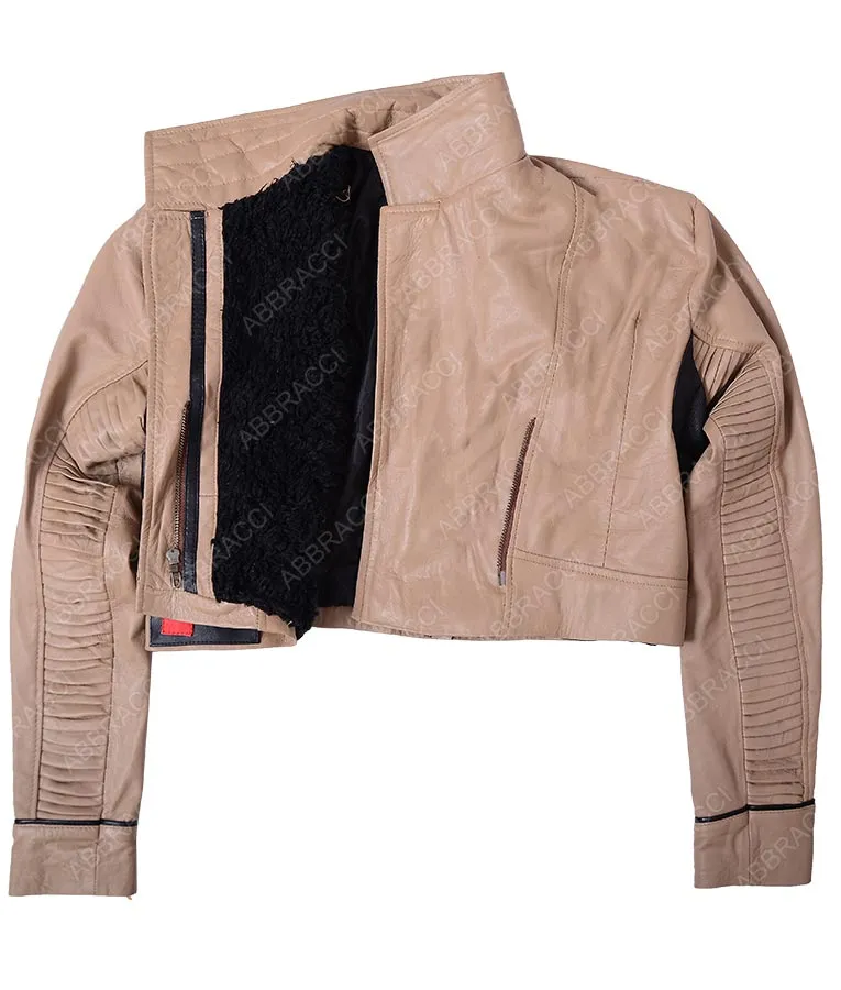 Solo Star Wars A Story Lapel Collar Style Cropped Leather Jacket