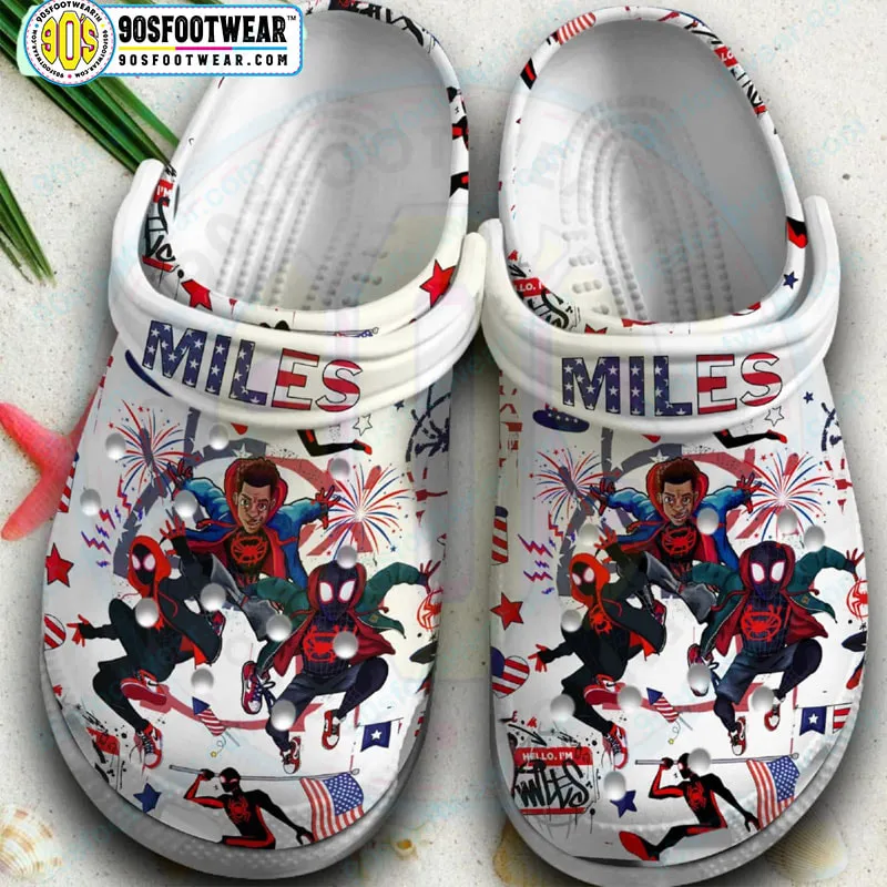 Spiderman Crocs with 4th of July USA Flag Themed Spider-Man Marvel Superhero Clog for Fan