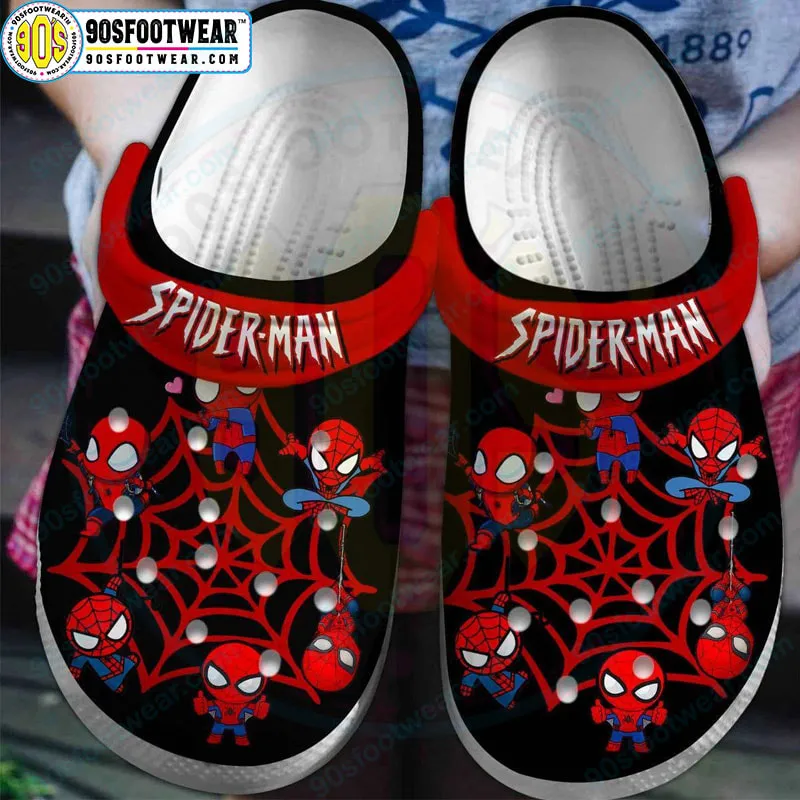 Spiderman Crocs with Baby Spider-Man Pattern Marvel Superhero Clog for Fan