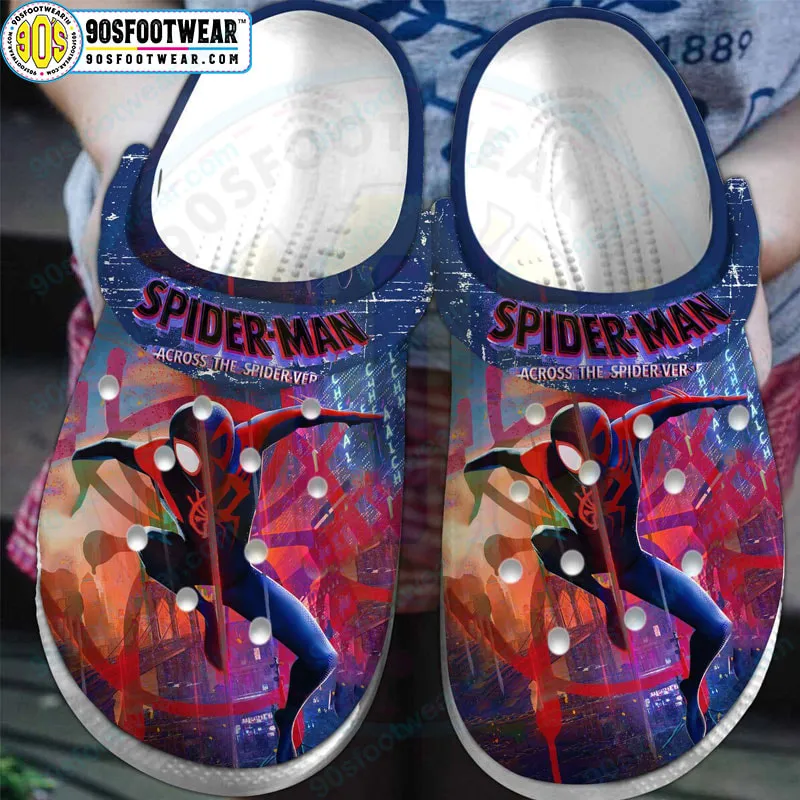 Spiderman Crocs with Spider-Man Across The Spider-verse Pattern Marvel Superhero Clog for Fan