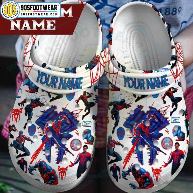 Spiderman Crocs with Spider-Man Miles Morales Movie Pattern Marvel Superhero Clog for Fan