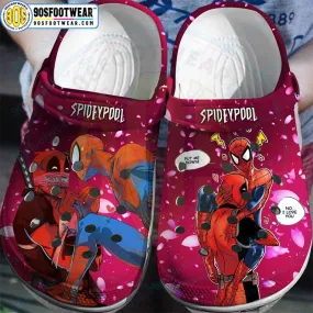 Spiderman Crocs with Spider-Man vs Deadpool Pattern Marvel Superhero Clog for Fan