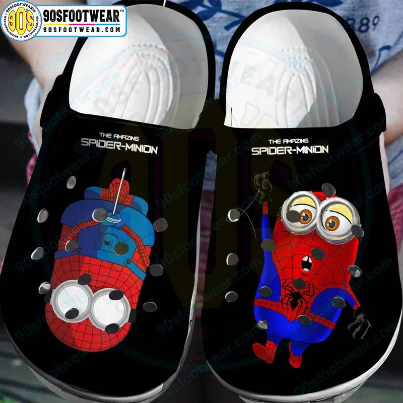 Spiderman Crocs with Spider-Man vs Minions Pattern Marvel Superhero Clog for Fan