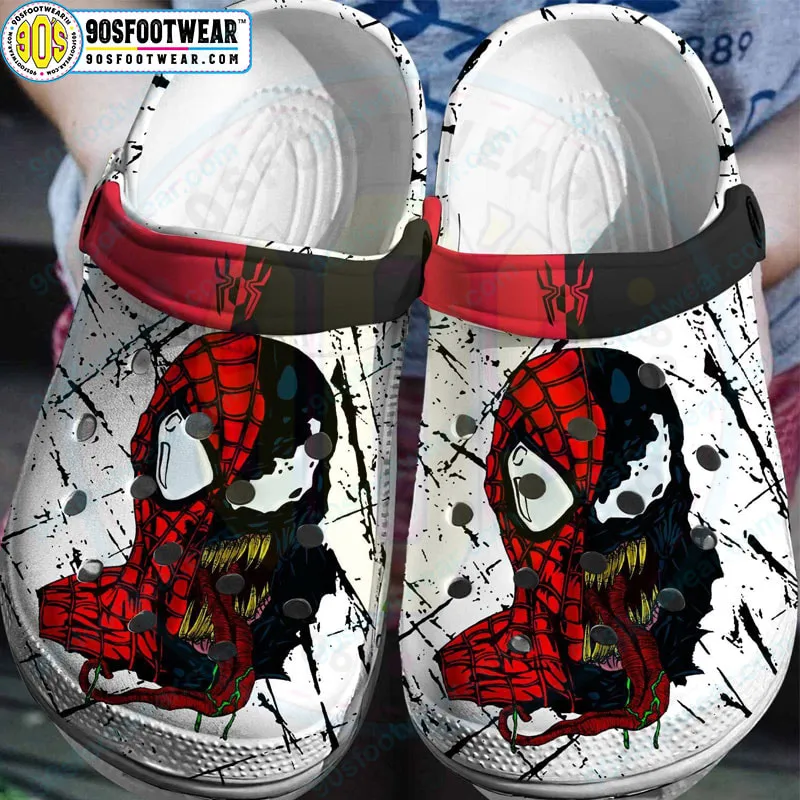 Spiderman Crocs with Spider-Man vs Venom Pattern Marvel Superhero Clog for Fan