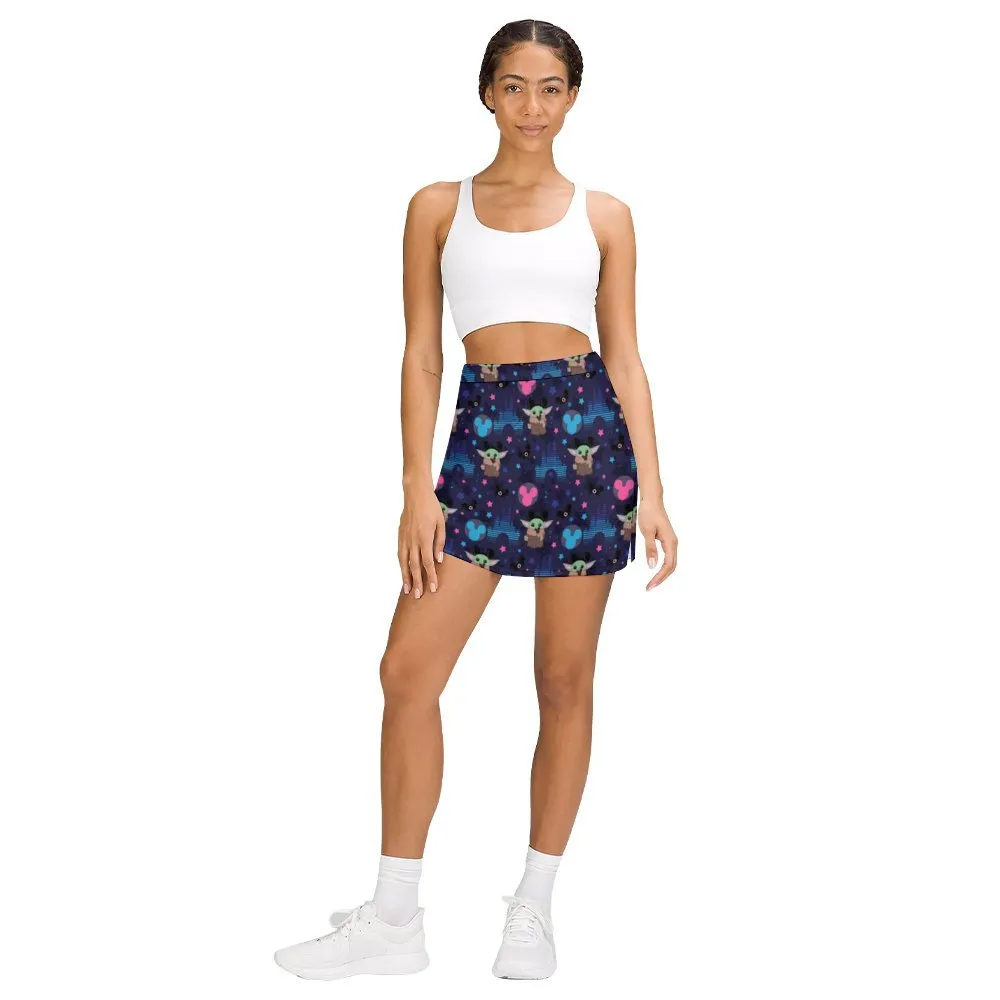 Star Wars Baby Yoda Castles Athletic A-Line Skirt With Pocket