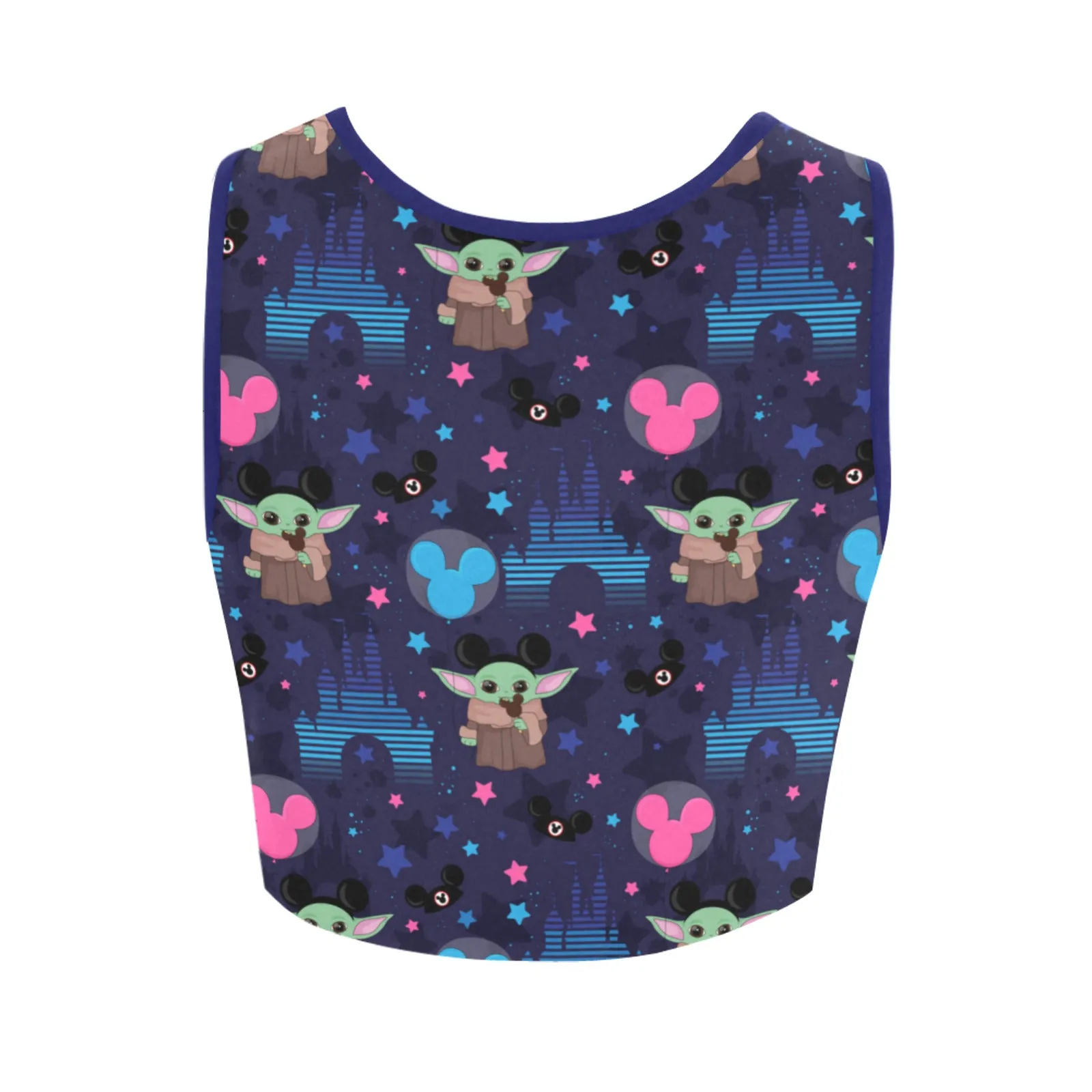 Star Wars Baby Yoda Castles Women's Athletic Crop Top