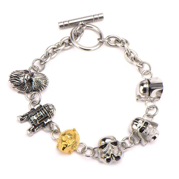 Star Wars Character Heads Toggle Clasp Bracelet