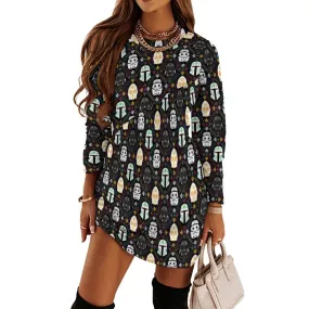 Star Wars Colorful Galactic Long Sleeve Patchwork T-shirt Dress