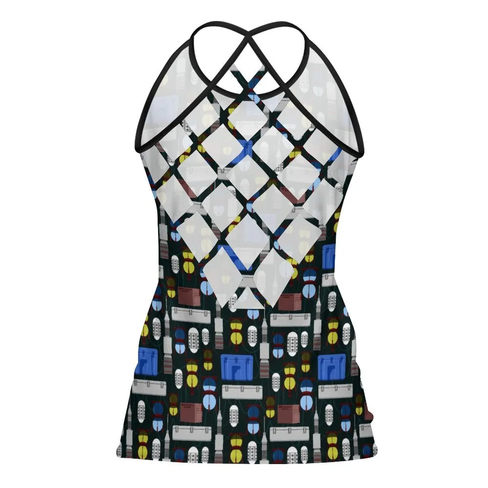 Star Wars Droids Women's Criss-Cross Open Back Tank Top