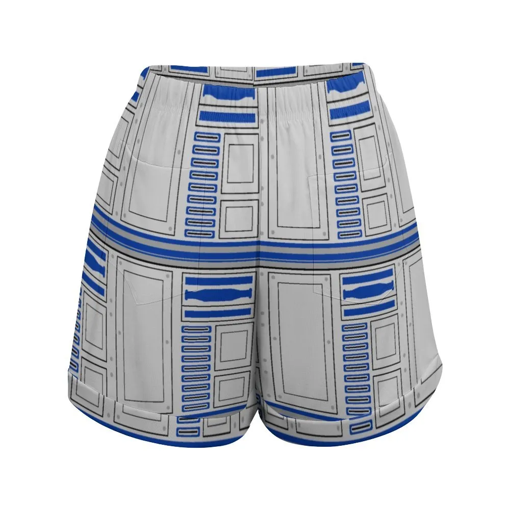 Star Wars R2-D2 Women's High-Waisted Loose Shorts With Pockets