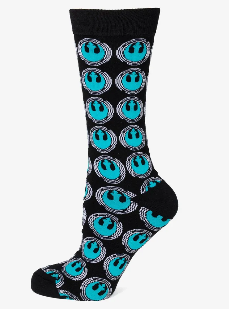 Star Wars Rebel Teal Patterned Black Men's Socks