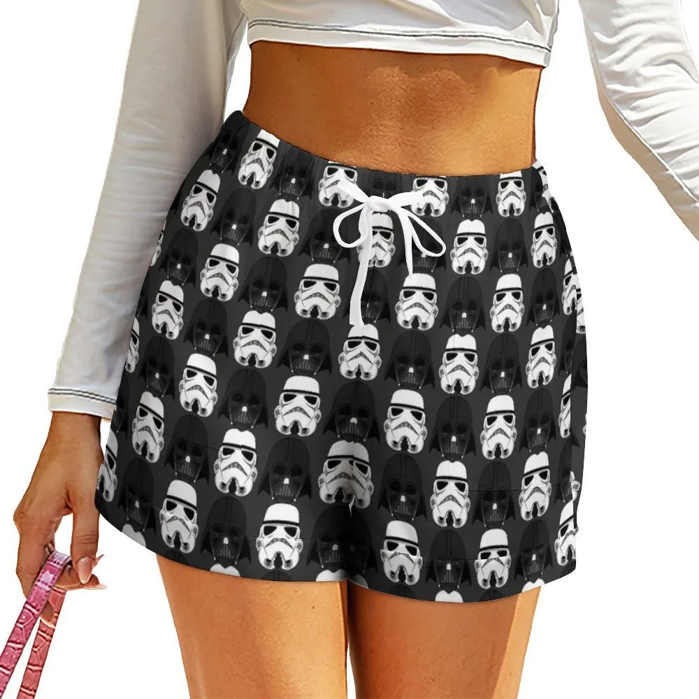 Star Wars Vader And Stormtroopers Women's High-Waisted Loose Shorts With Pockets