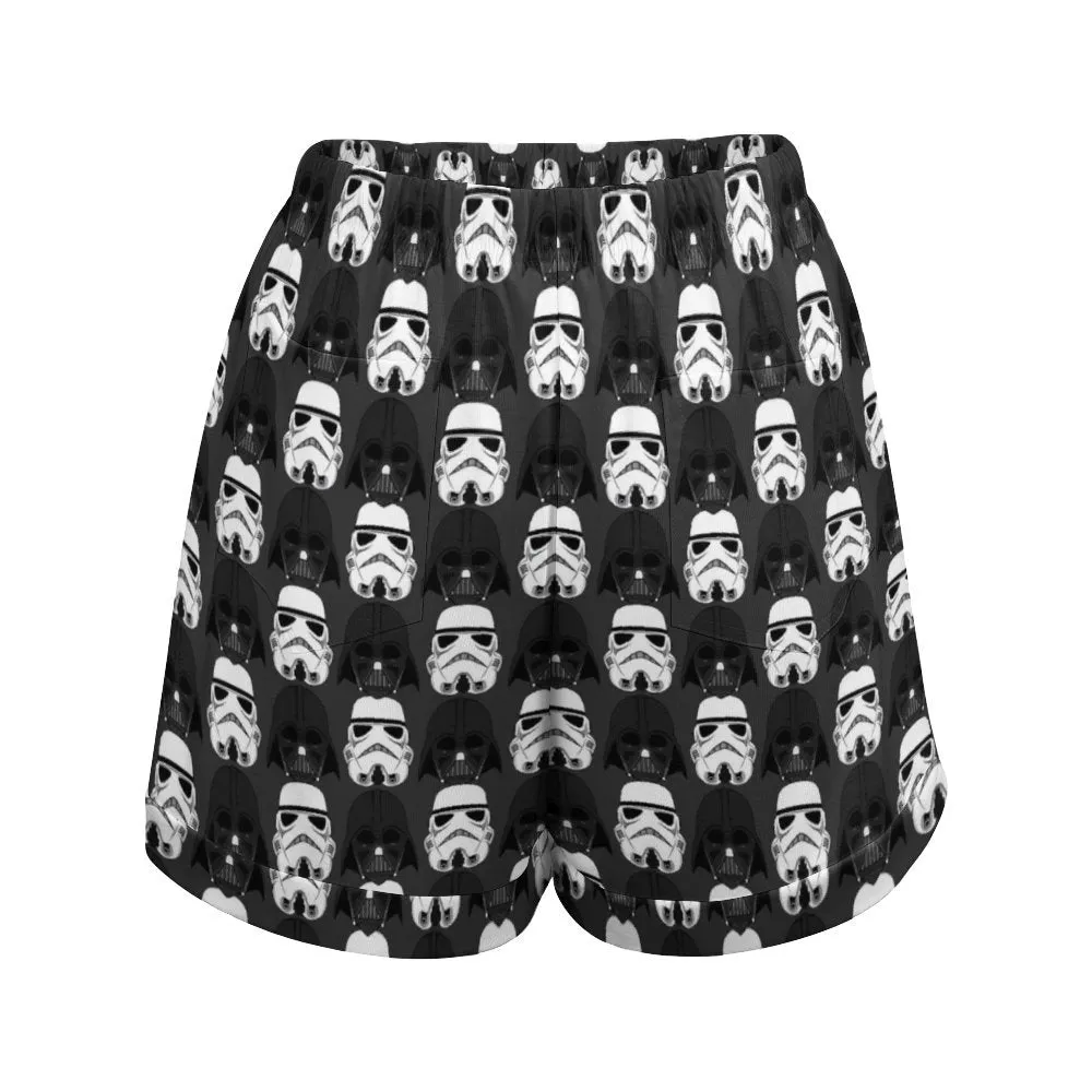 Star Wars Vader And Stormtroopers Women's High-Waisted Loose Shorts With Pockets