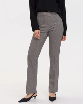 Straight-Leg High-Rise Houndstooth Pants - The Iconic (R)