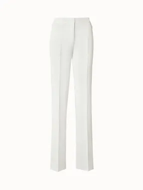 Structured Cotton Silk Double-Face Straight Leg Pants