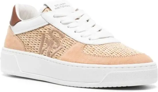 Stuart Weitzman Sw Courtside raffia sneakers Neutrals