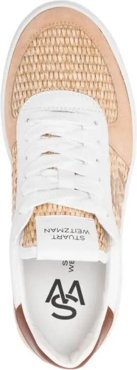 Stuart Weitzman Sw Courtside raffia sneakers Neutrals