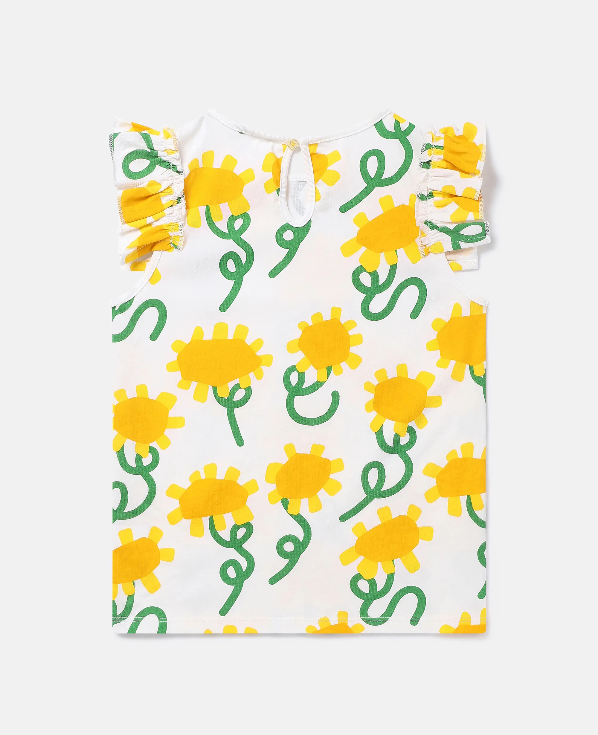 Sunflower Print Sleeveless Top