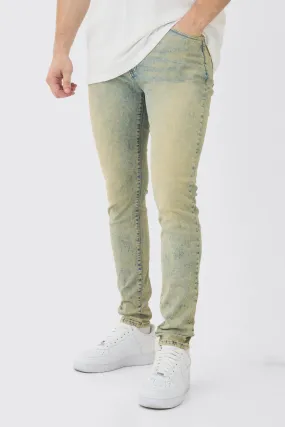 Tall Skinny Stretch Tinted Jeans Bleach Wash