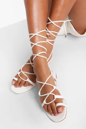 Toe Post Lace Up Sandals