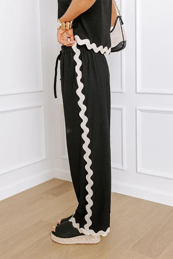 Urban Chic High Waist Wide Leg Pants in Black