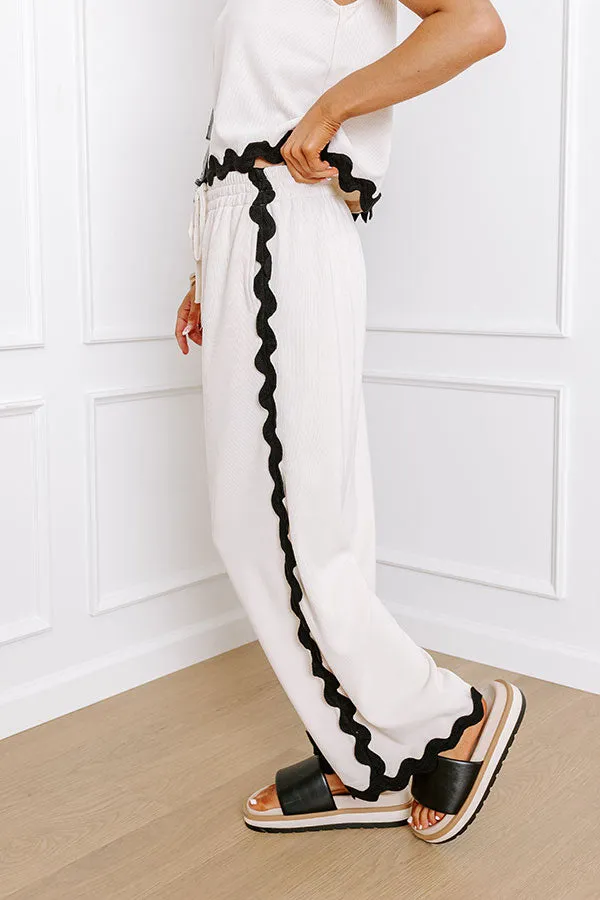 Urban Chic High Waist Wide Leg Pants in Cream