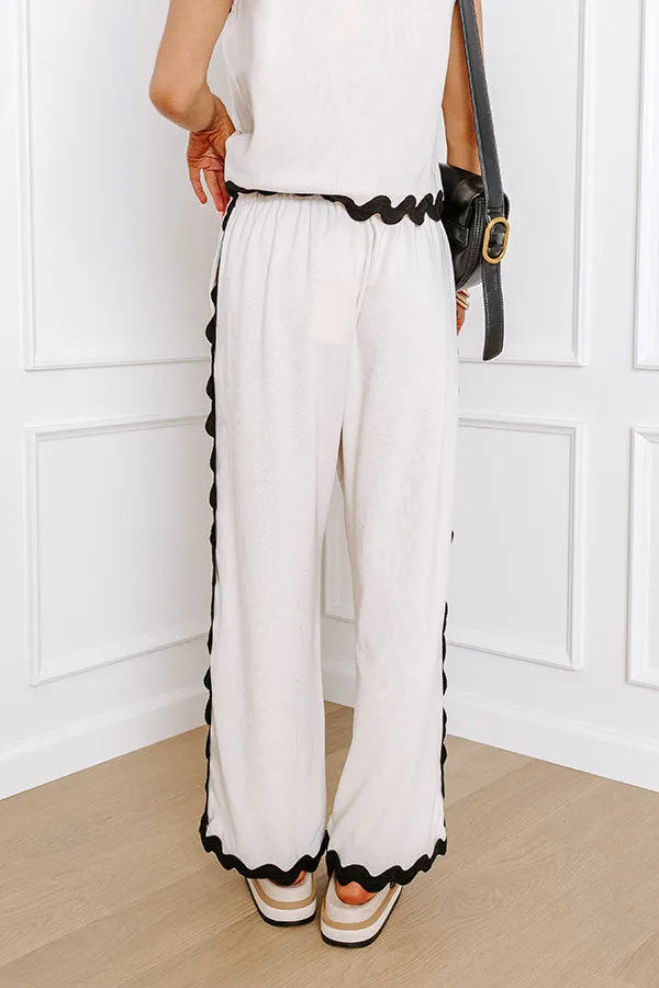 Urban Chic High Waist Wide Leg Pants in Cream